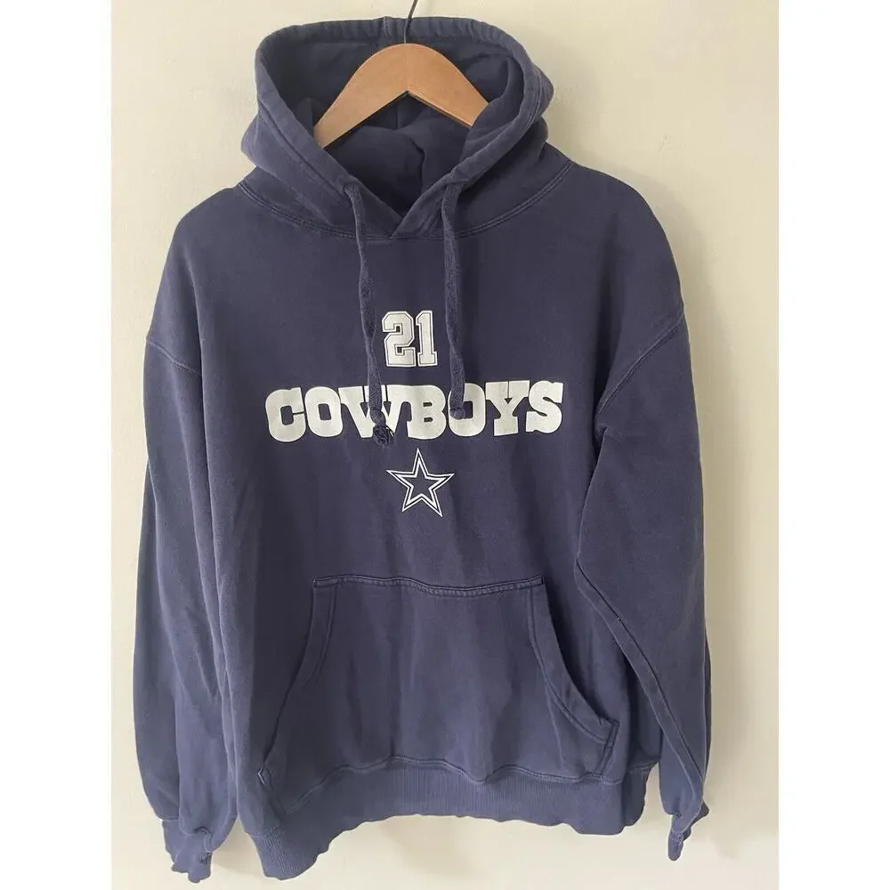 Dallas Cowboys Authentic Elliot Hoodie Sweatshirt 21 Blue Long-Sleeve Pull-Over